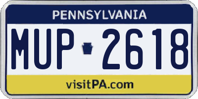PA license plate MUP2618