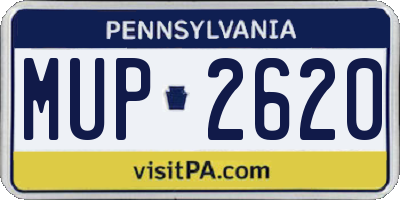PA license plate MUP2620