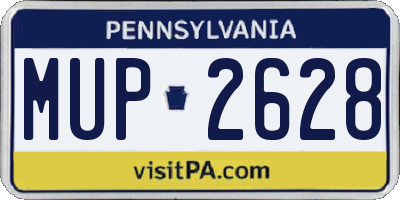 PA license plate MUP2628