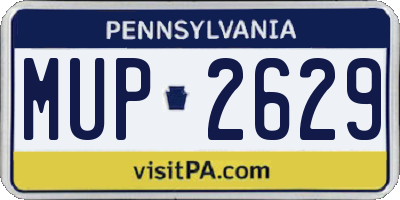 PA license plate MUP2629