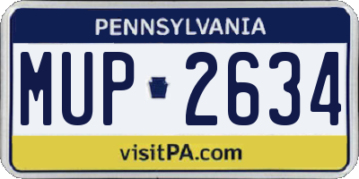 PA license plate MUP2634