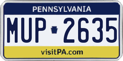 PA license plate MUP2635