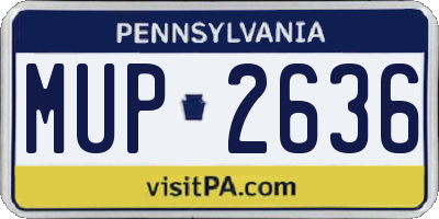 PA license plate MUP2636