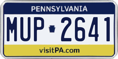 PA license plate MUP2641
