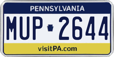 PA license plate MUP2644