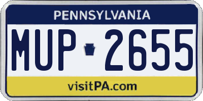 PA license plate MUP2655
