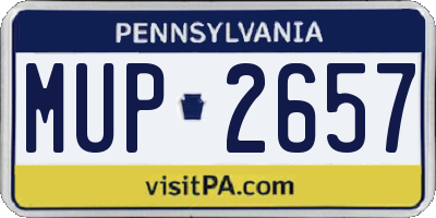 PA license plate MUP2657