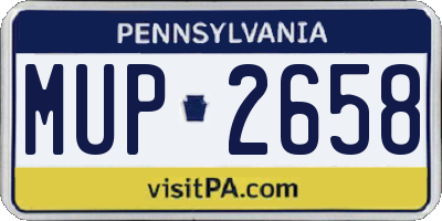 PA license plate MUP2658