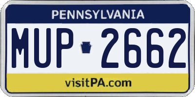 PA license plate MUP2662