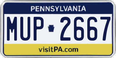 PA license plate MUP2667