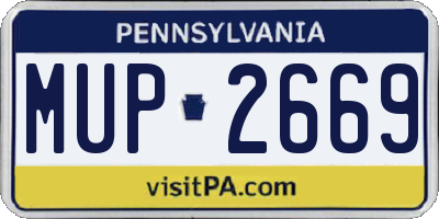 PA license plate MUP2669