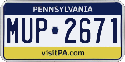 PA license plate MUP2671