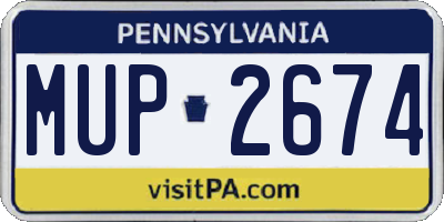 PA license plate MUP2674
