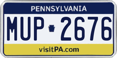 PA license plate MUP2676