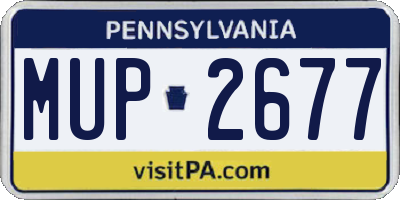 PA license plate MUP2677