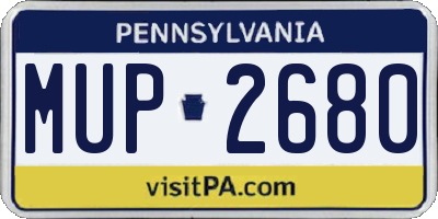 PA license plate MUP2680