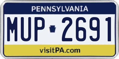 PA license plate MUP2691