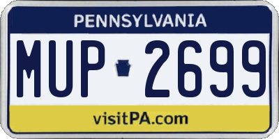 PA license plate MUP2699