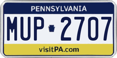 PA license plate MUP2707