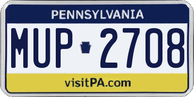 PA license plate MUP2708