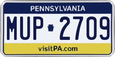 PA license plate MUP2709