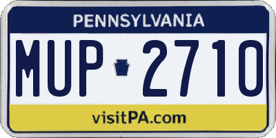 PA license plate MUP2710