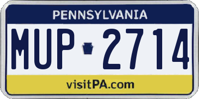 PA license plate MUP2714