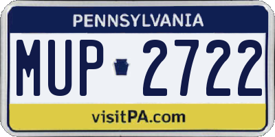 PA license plate MUP2722
