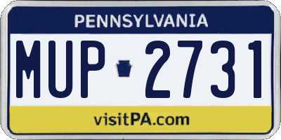 PA license plate MUP2731
