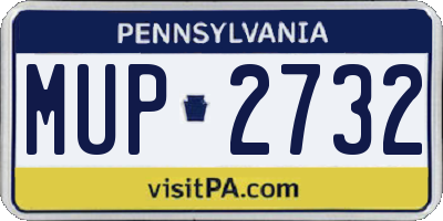 PA license plate MUP2732