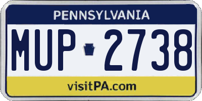 PA license plate MUP2738