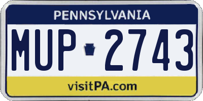 PA license plate MUP2743