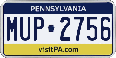 PA license plate MUP2756