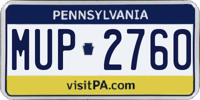 PA license plate MUP2760