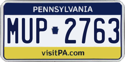 PA license plate MUP2763
