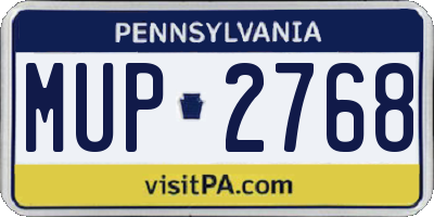 PA license plate MUP2768