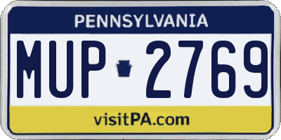 PA license plate MUP2769
