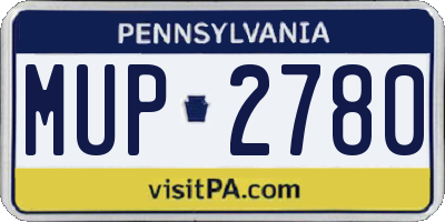 PA license plate MUP2780