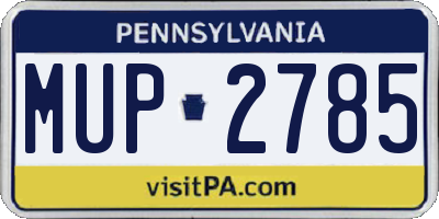 PA license plate MUP2785