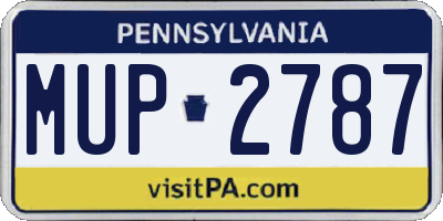 PA license plate MUP2787