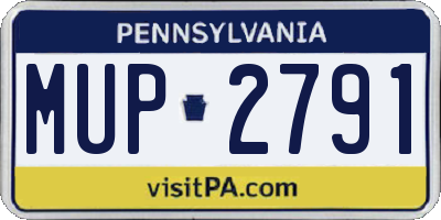 PA license plate MUP2791