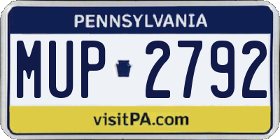 PA license plate MUP2792