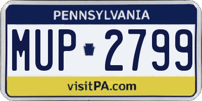PA license plate MUP2799