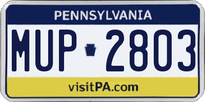 PA license plate MUP2803