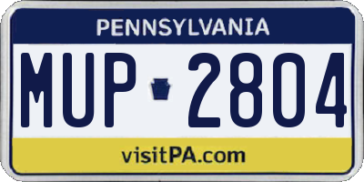 PA license plate MUP2804
