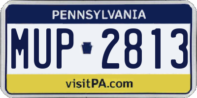 PA license plate MUP2813