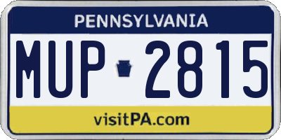 PA license plate MUP2815