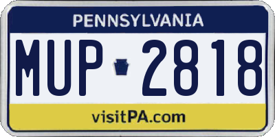 PA license plate MUP2818