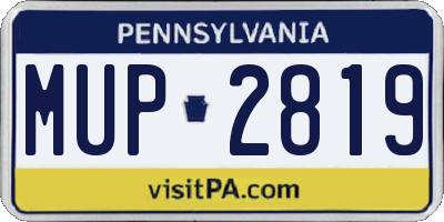PA license plate MUP2819