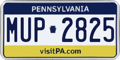 PA license plate MUP2825